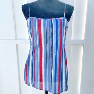 Marc Jacobs Red White Blue Striped Spaghetti Strap Cami Tank Size 10 NEW